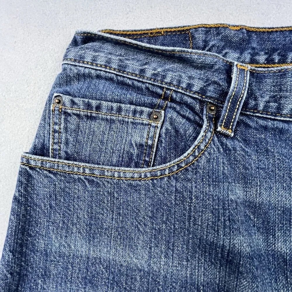 Levis 569 Jeans Mens 44x32 Blue Denim Loose Straight Medium Wash